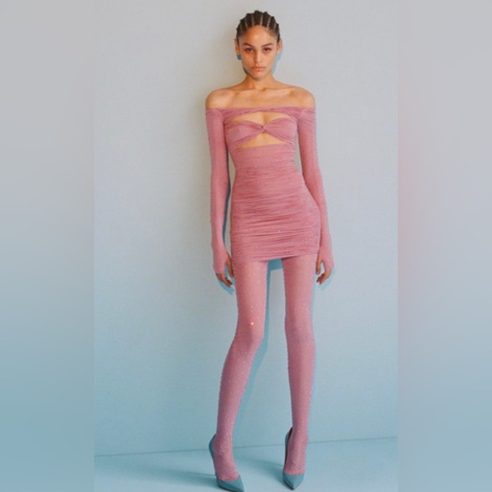 ALEX PERRY Tinley Crystal Twist-front Mini Dress